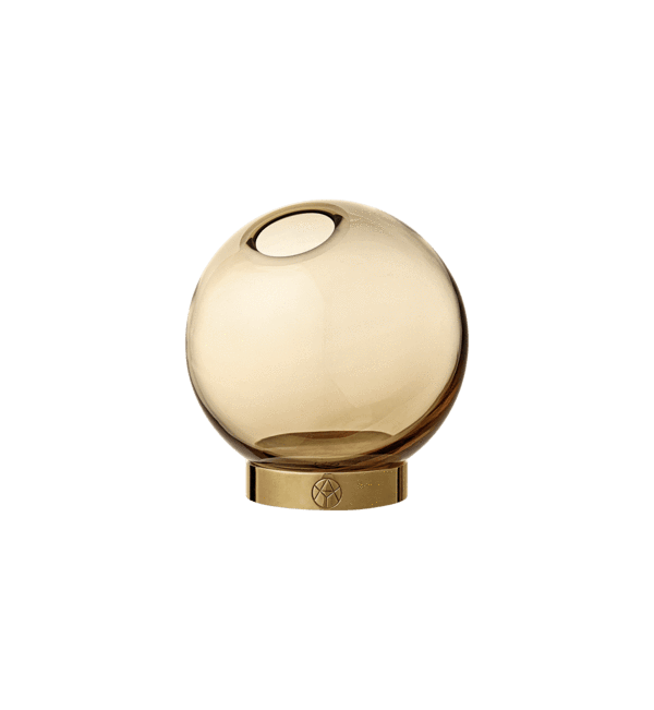 AYTM Globe Vase W. Stand, Amber/Gold - Ø10xH10 - Vase fra AYTM