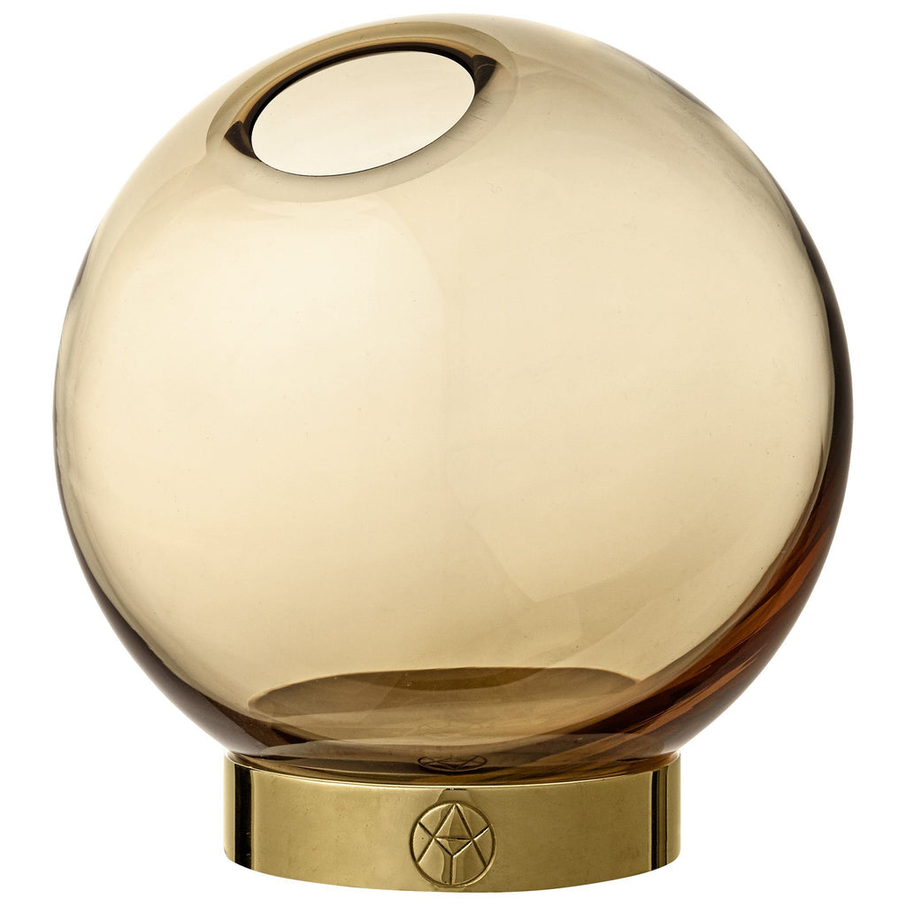 AYTM Globe Vase W. Stand, Amber/Guld - Ø21xH21 - Vase fra AYTM