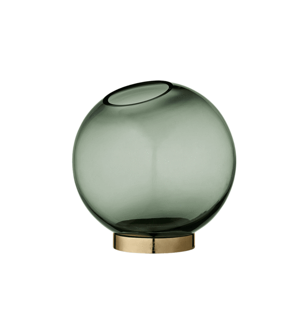 AYTM Globe Vase W. Stand, Forest/Gold - Ø17xH17 - Vase fra AYTM