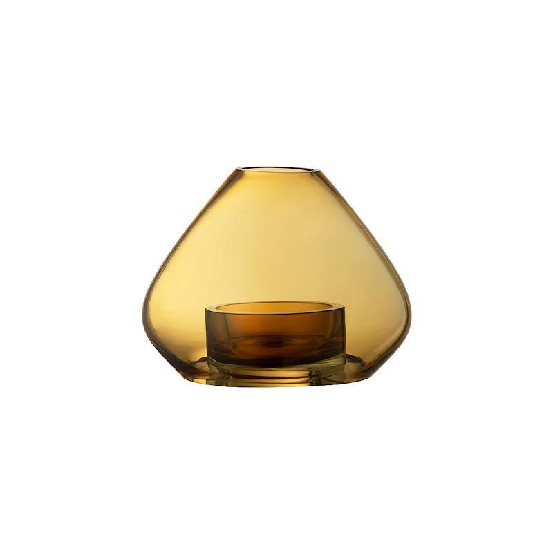 AYTM Uno Lanterne/vase, Amber (gul) - Ø14,5xH11,5 - Lanterne fra AYTM