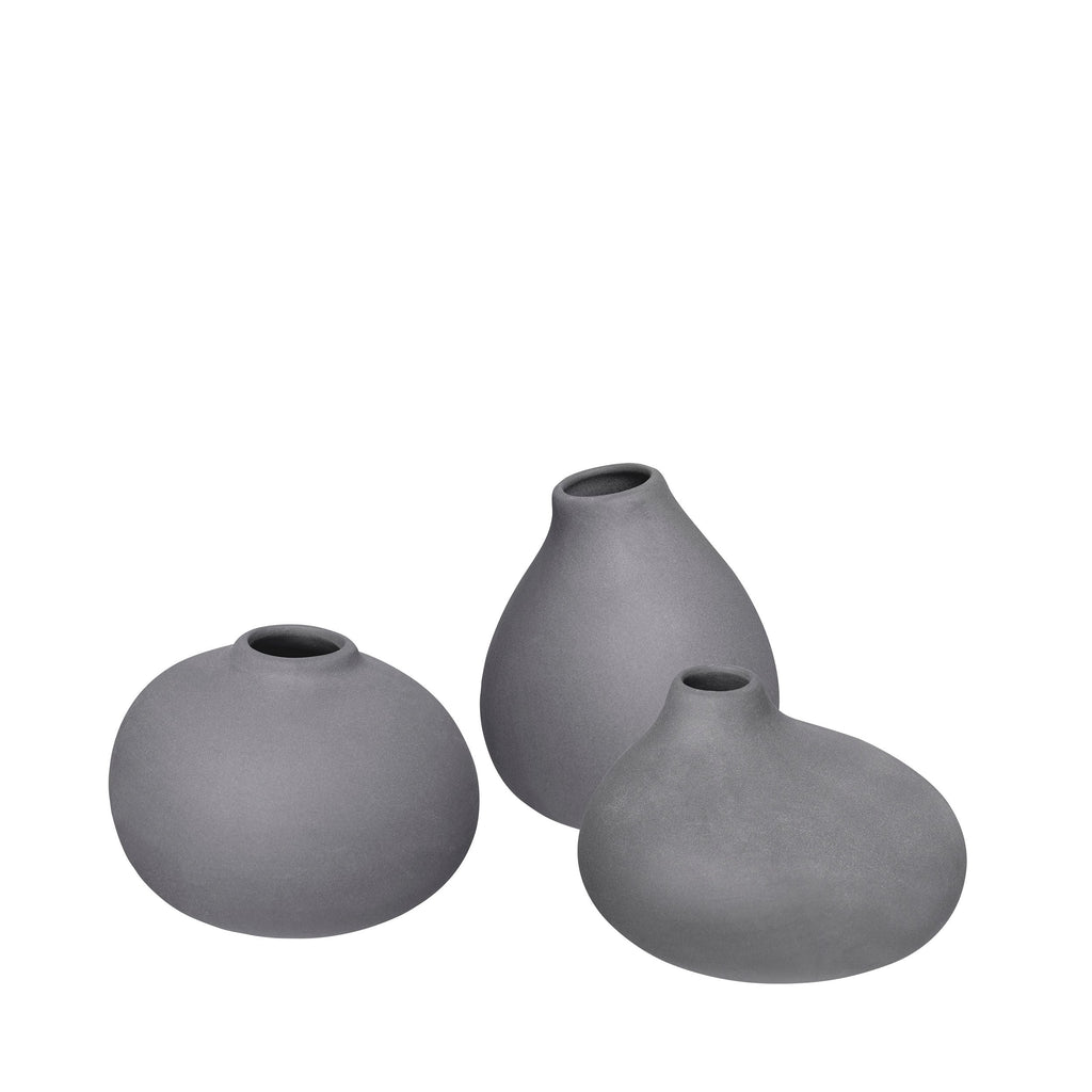 Blomus Nona Sæt af 3 Vaser, pewter (grå) - Vaser fra Blomus