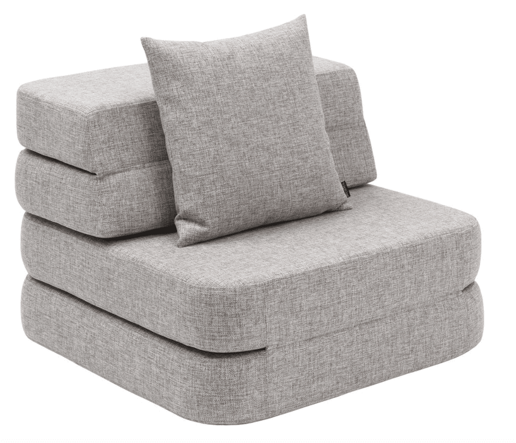 By Klip Klap 3 Fold Single Sofa , Multi Grey w. Grey-H:36 B:70 L: 70 cm - Madras fra By KlipKlap