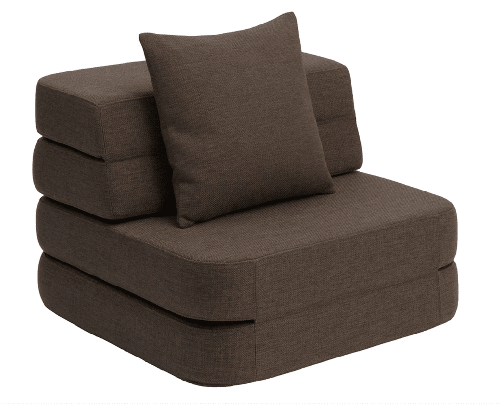 By Klip Klap 3 Fold Single Sofa Soft, Brown w. sand -H:36 B:70 L: 70 cm - Madras fra By KlipKlap