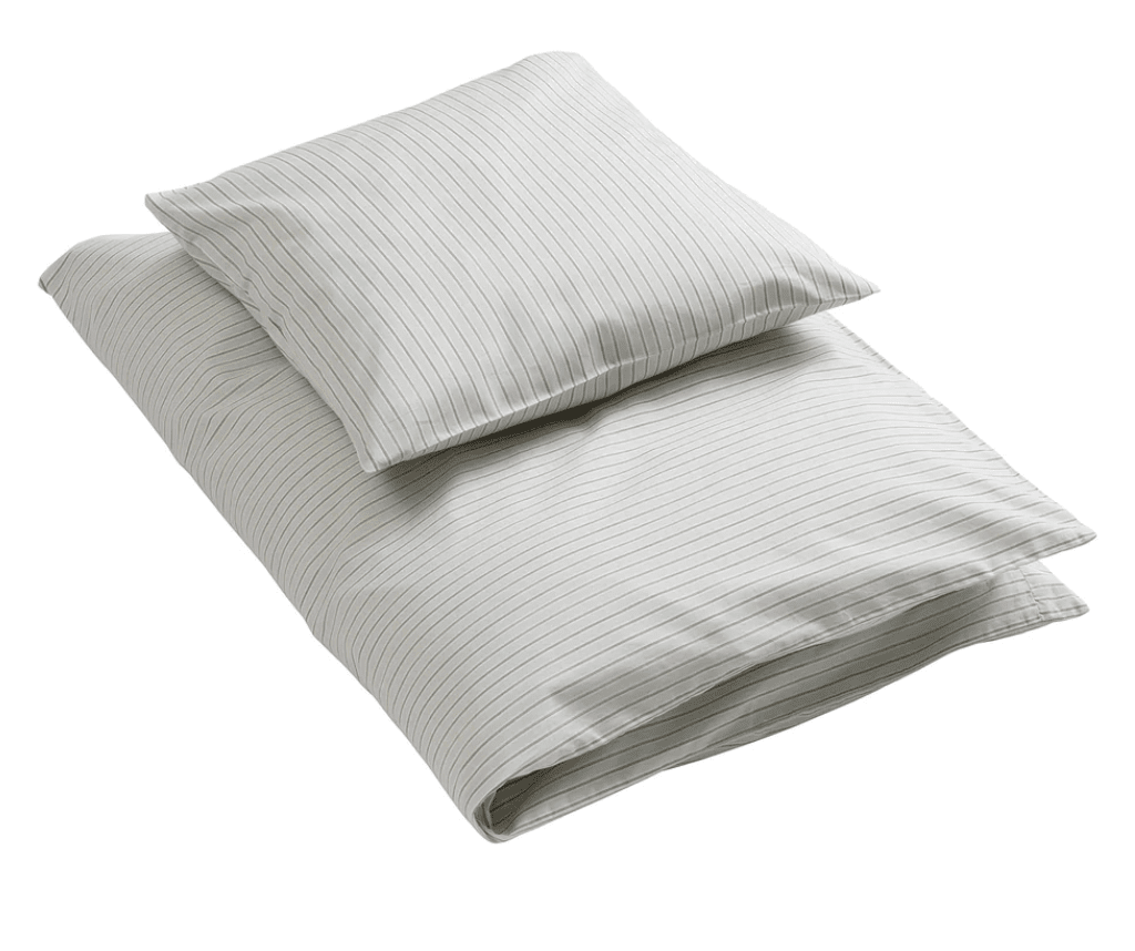 By KlipKlap Emil stripe Junior sengetøj - 70x140,STEEL GREY - Sengetøj fra By KlipKlap