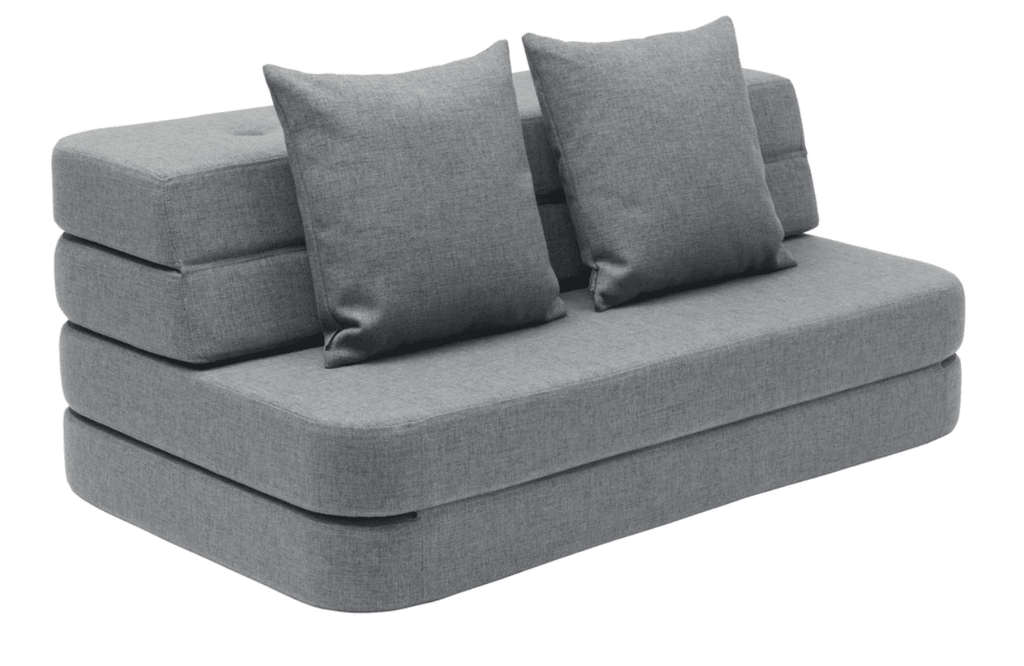 By KlipKlap KK 3 Fold Sofa, Blue Grey w. Grey - L210xW120xH12 - Madras fra By KlipKlap