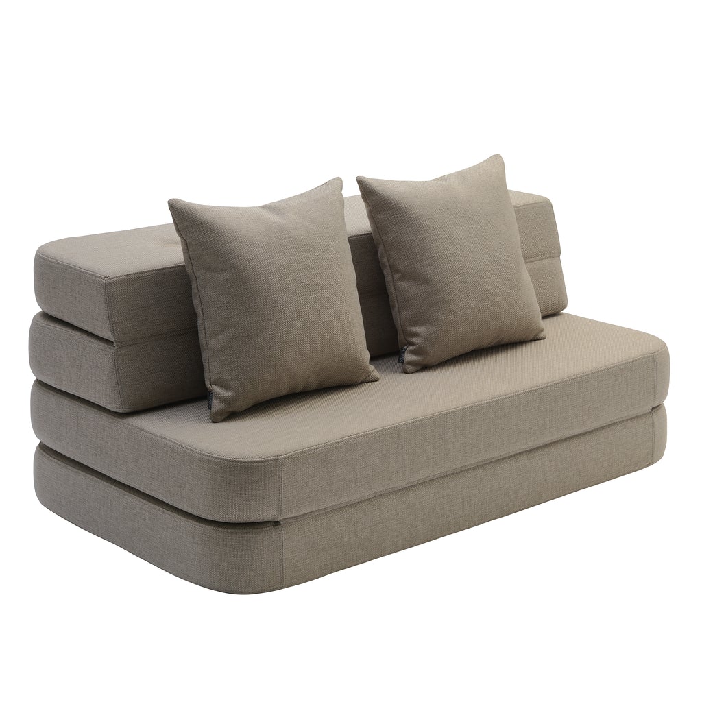 By KlipKlap KK 3 Fold Sofa, Sand - L210xW120xH12 - Madras fra By KlipKlap