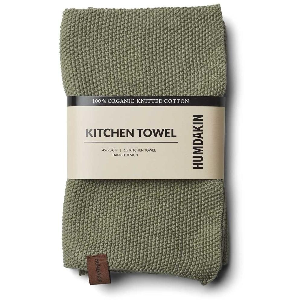 Humdakin Strikket Køkkenhåndklæde, Oak (grøn) - 45x70 - Køkkenhåndklæde fra Humdakin