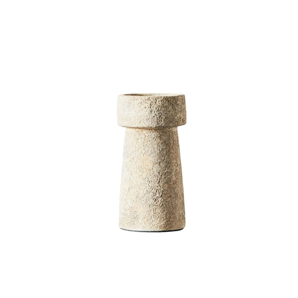 Lysestage, Eris L, Rustic sand, Ø10 x H20 cm. - Lysetage fra Muubs
