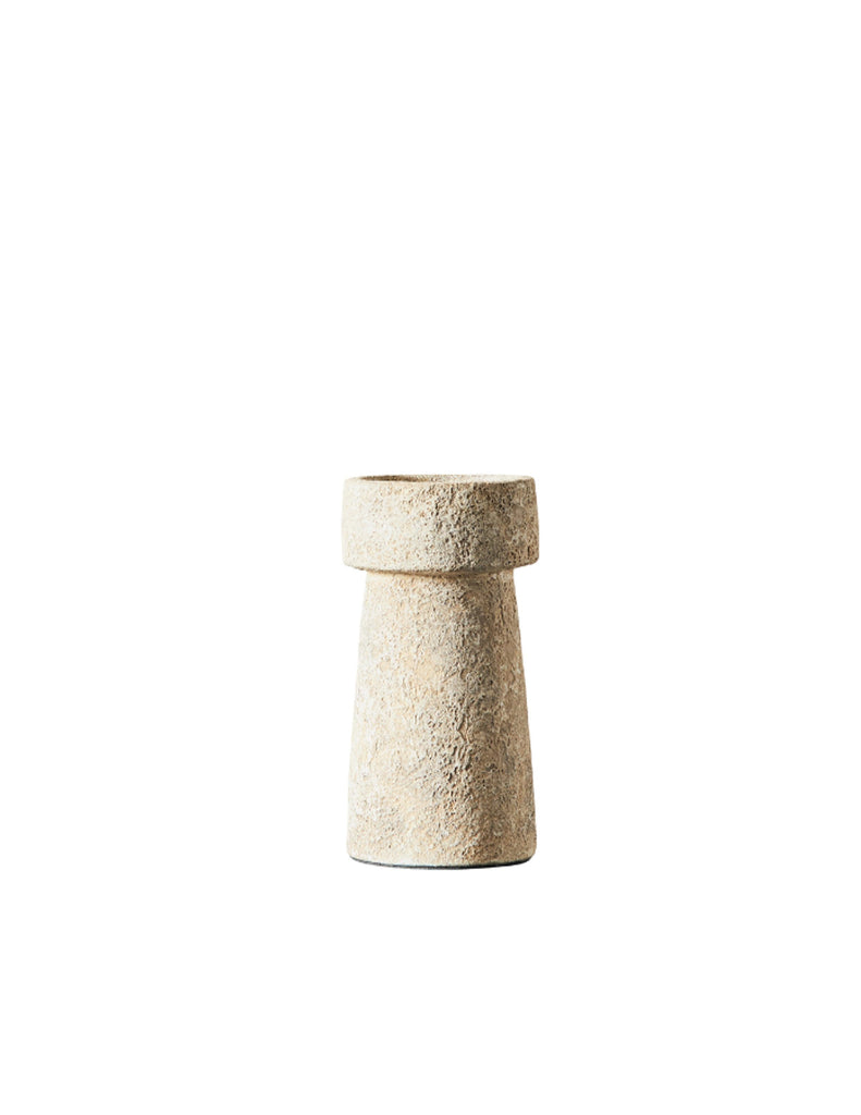 Lysestage, Eris S, Rustic sand, Ø10 x H16 cm. - Lysetage fra Muubs