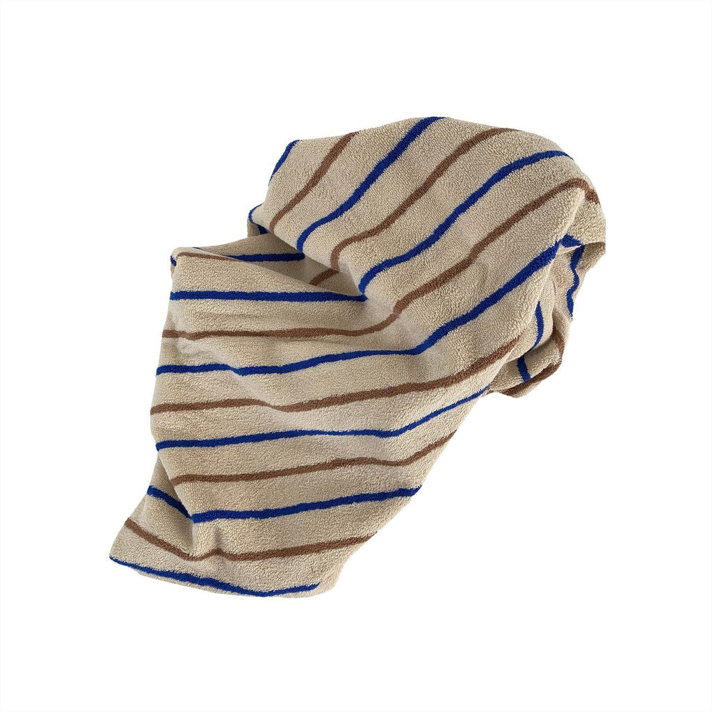 OYOY Raita Håndklæde, Caramel/Optic blue (brun/blå) - 50x100 - Håndklæde fra OYOY Living Design