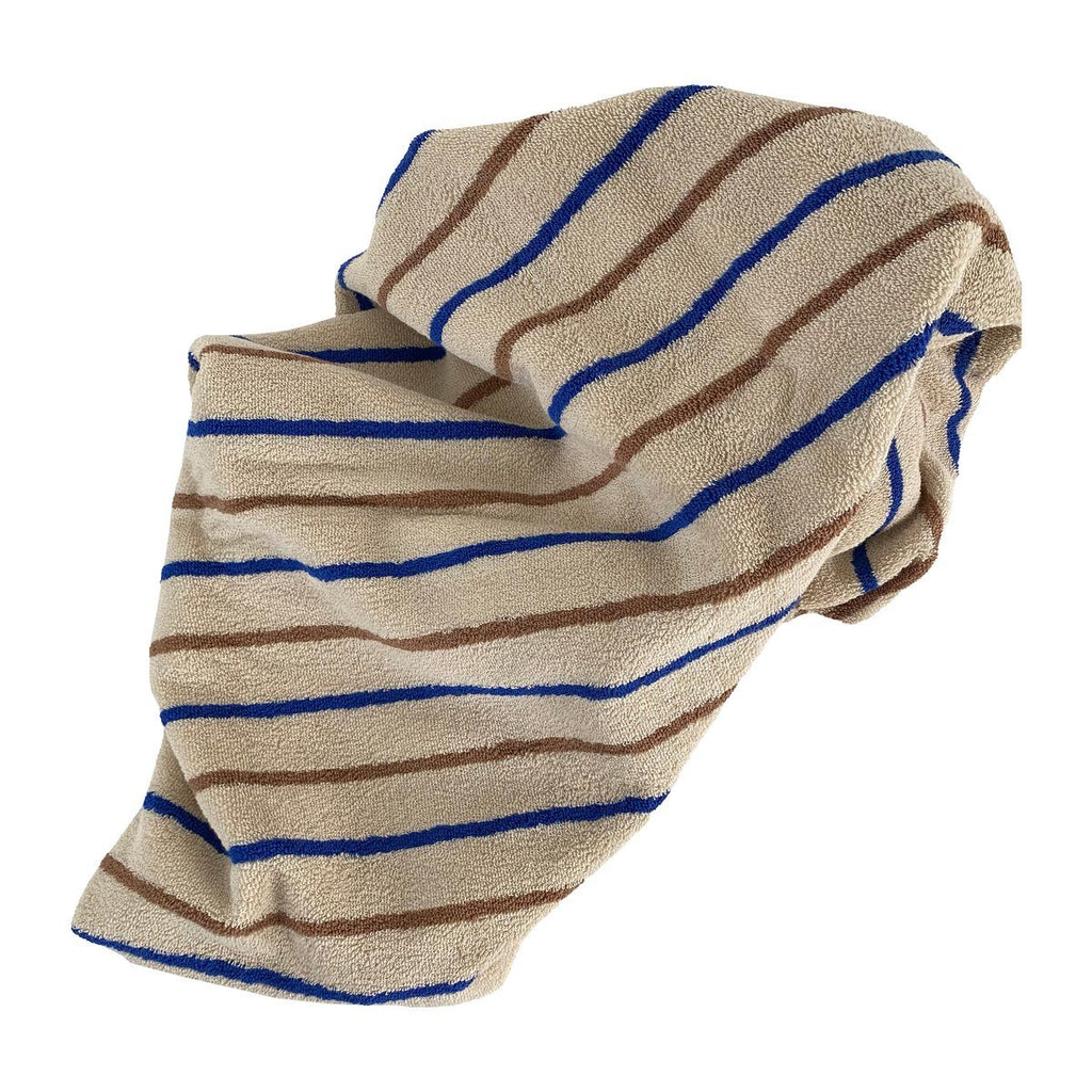 OYOY Raita Håndklæde, Caramel/Optic blue (brun/blå) - 70x140 - Håndklæde fra OYOY Living Design