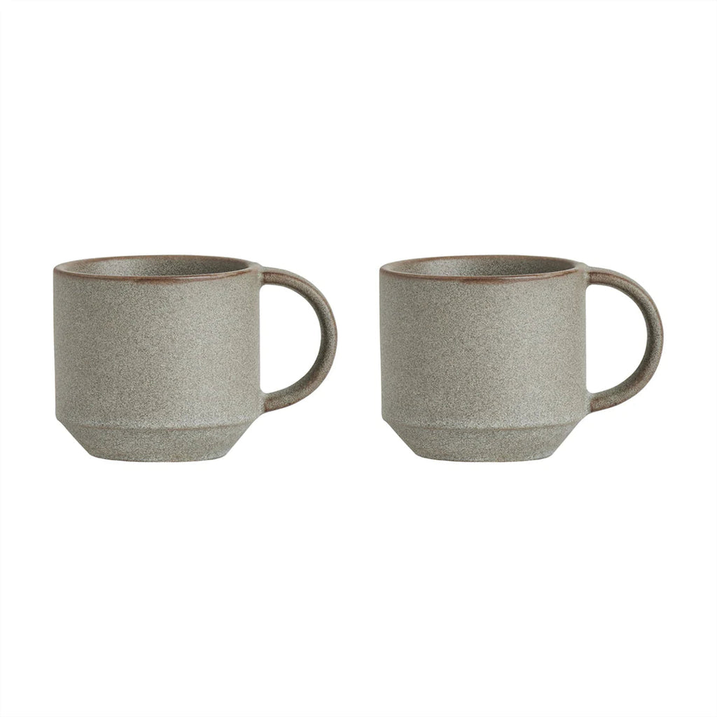OYOY Yuka Cup - Pack of 2, Stone - H7,5 x L11 x 8 cm - Kopper fra OYOY Living Design