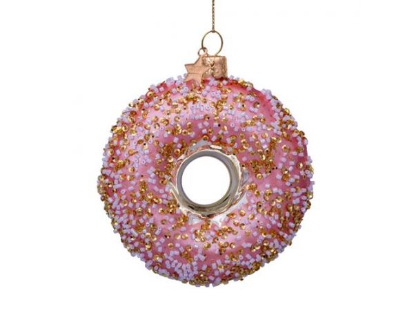 Vondels Donut Ornament, Lyserød - H11 - Ornament fra Vondels
