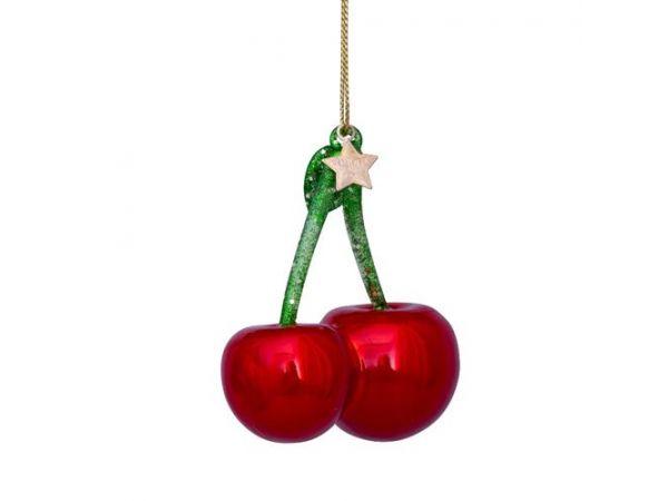Vondels Kirsebær Ornament, Rød/Grøn - H8 - Ornament fra Vondels